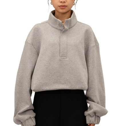 QUARTER-BUTTON SWEATER