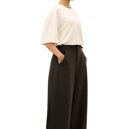 WIDE-LEG ARCH TROUSERS IN GREY